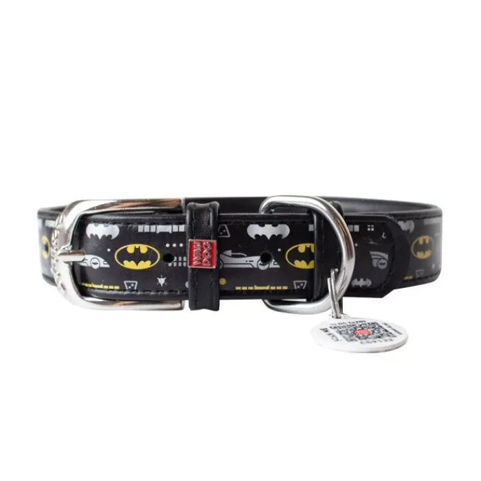Collar/WauDog Hundehalsbånd>Batman Halsbånd | M. QR-Tag