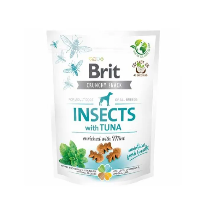 Brit Godbidder Og Gnaveben> Crunchy Snack, Insects With Tuna | 200g.