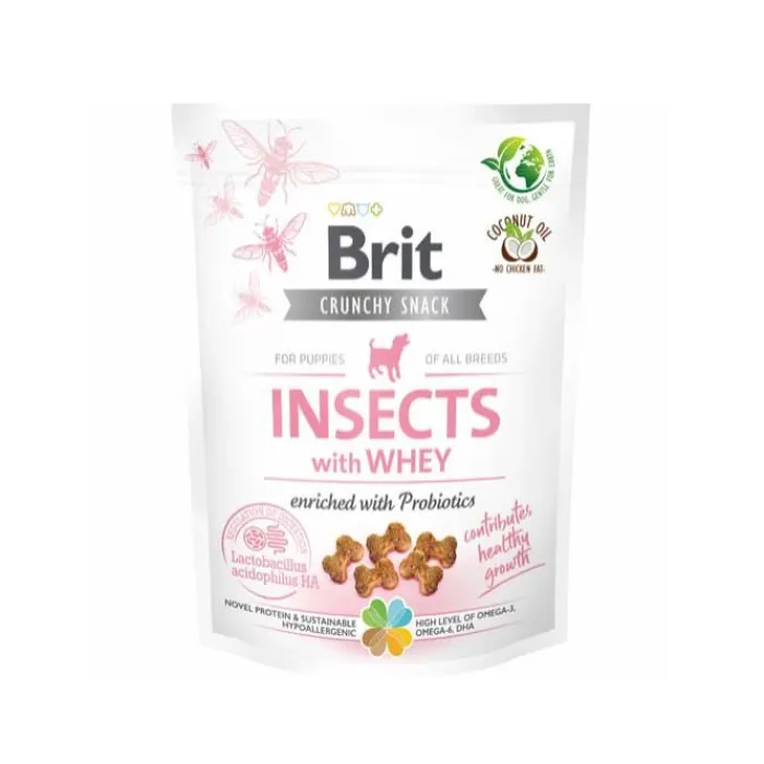 Brit Godbidder Og Gnaveben> Crunchy Snack Puppy, Insects With Whey | 200g