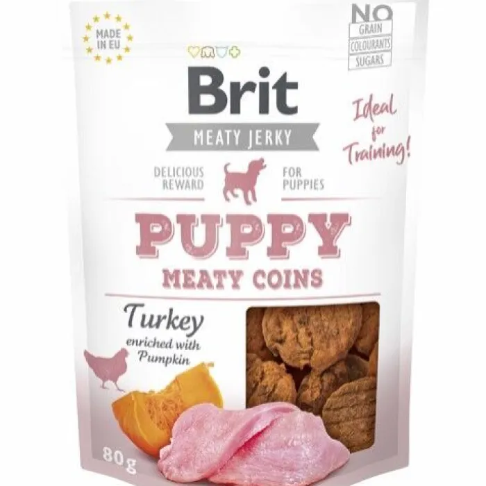 Brit Hvalpegodbidder Og Gnaveben | Godbidder Og Gnaveben> Jerky Puppy Turkey Meaty Coins | 80g