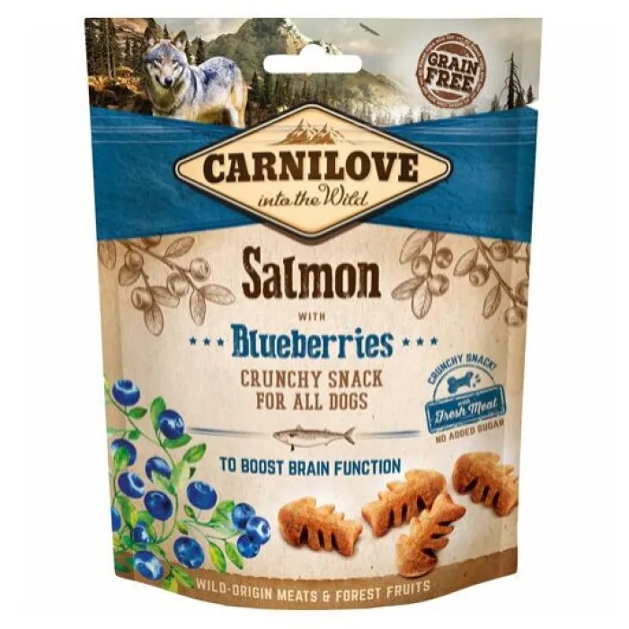 Carnilove Godbidder Og Gnaveben> Crunchy Snack, Laks & Blåbær | 200g