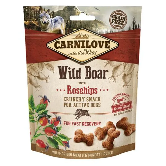 Carnilove Godbidder Og Gnaveben> Crunchy Snacks, Vildsvin & Hyben | 200g