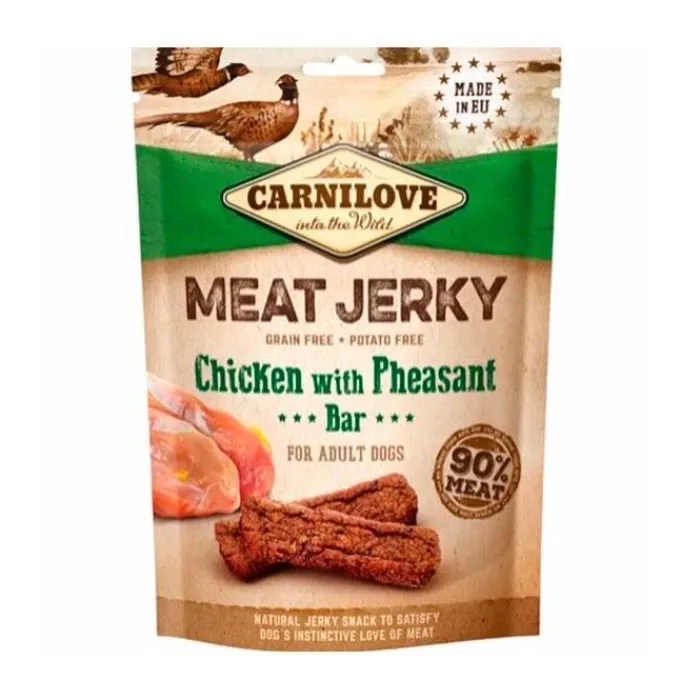 Carnilove Godbidder Og Gnaveben> Jerky Chicken With Pheasant | 100g