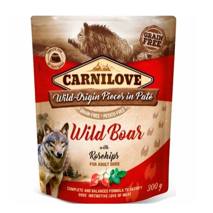 Carnilove Hundemad> Pouch Pate Wild Boar With Rosechips