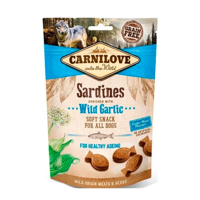 Carnilove Godbidder Og Gnaveben> Soft Snack, Sardiner & Vilde Hvidløg | 200g