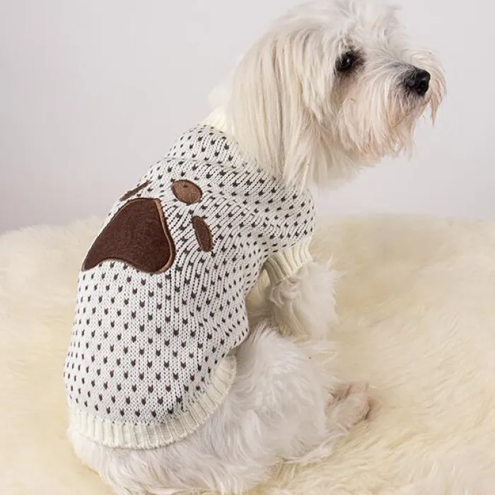 Ollipet Hundetøj>Comfy Hundesweater Med Poteaftryk