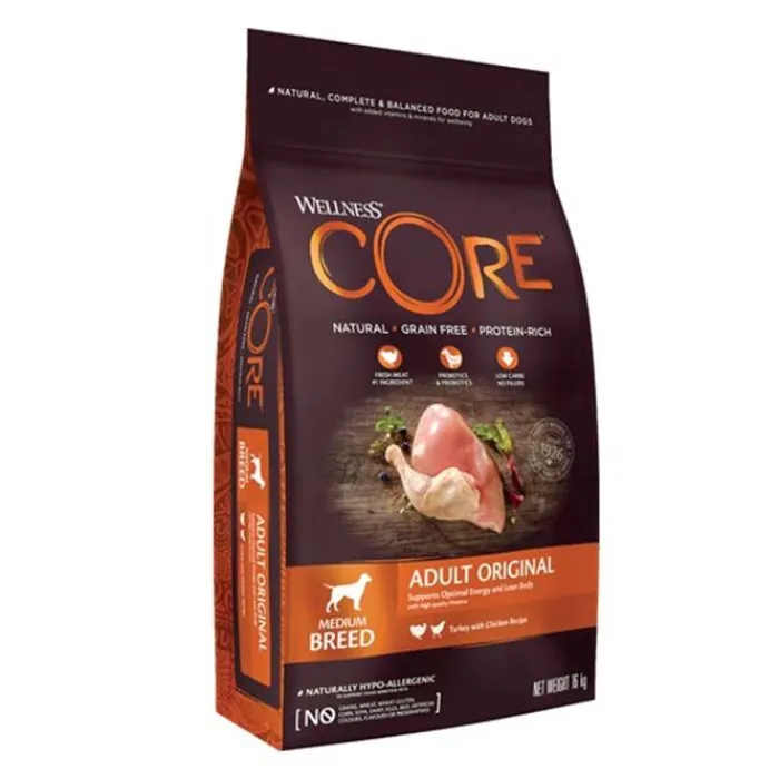 Wellness CORE Hundemad>CORE Adult Original - Medium Breed | Tørfoder