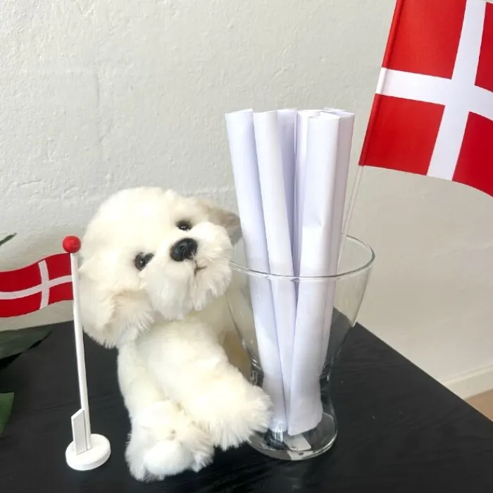 Cotonshoppen Hundebamser Til Pynt>Coton De Tulear /Bichon Frise Bamse/Ollie