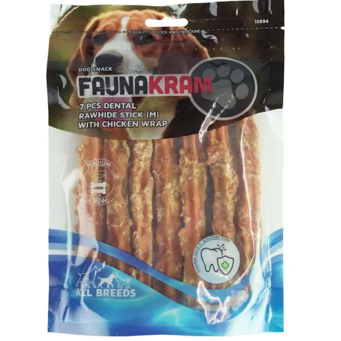 Faunakram Godbidder Og Gnaveben> Rawhide Dental Stick | Medium Breed