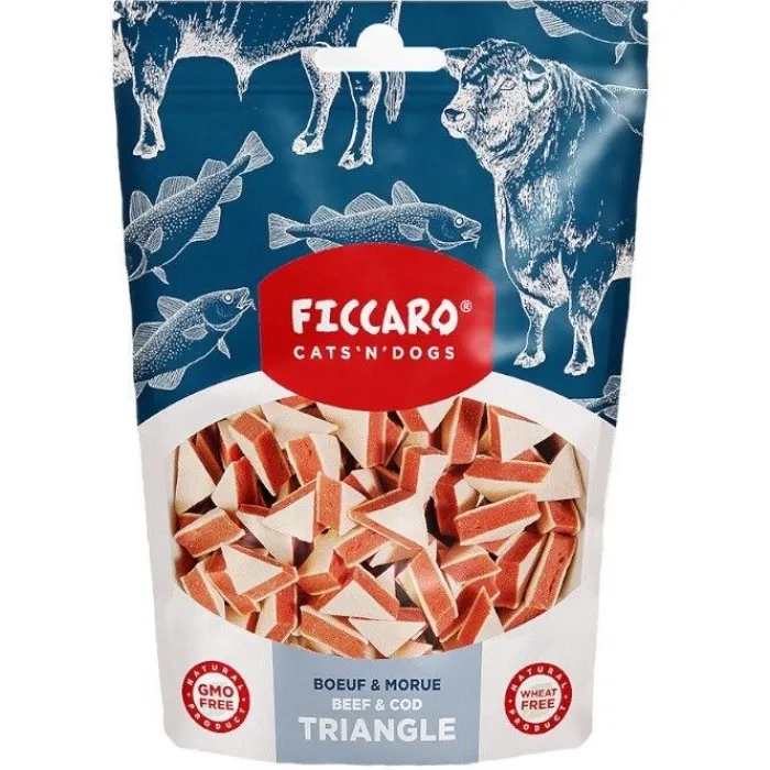 Ficcaro Hvalpegodbidder Og Gnaveben> Beef & Cod Triangle