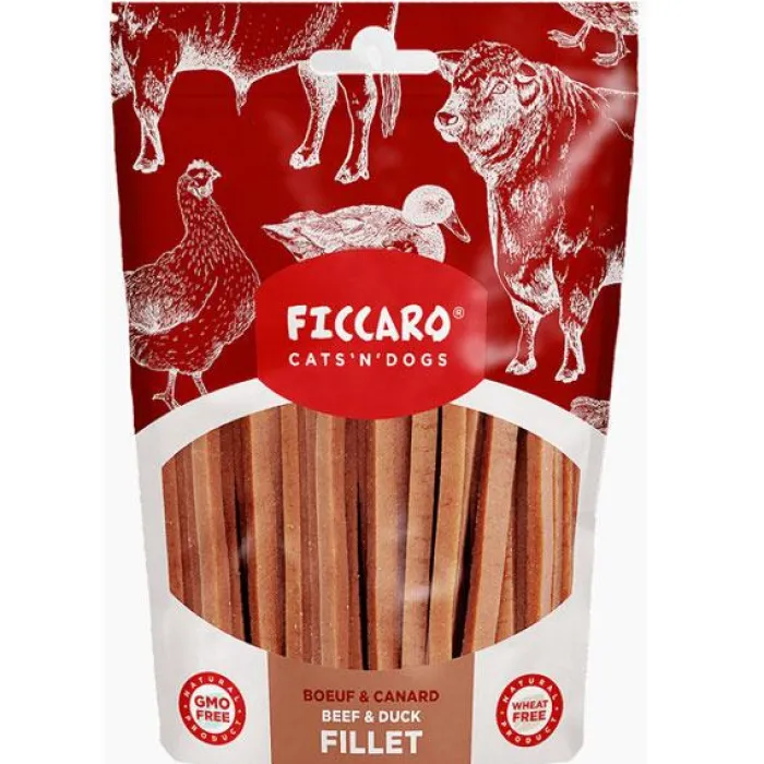 Ficcaro Hvalpegodbidder Og Gnaveben> Beef & Duck Fillet | 100g