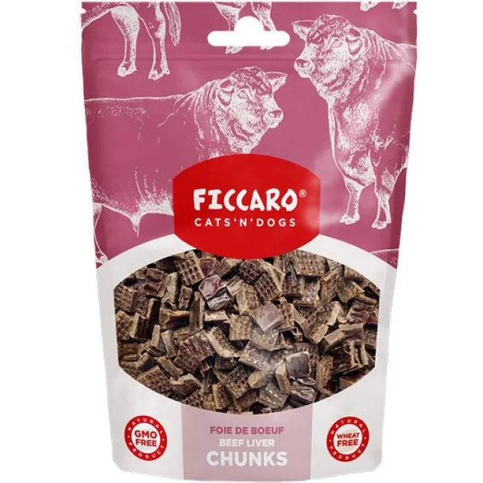 Ficcaro Hvalpegodbidder Og Gnaveben | Godbidder Og Gnaveben> Beef Liver Chunks | 100g