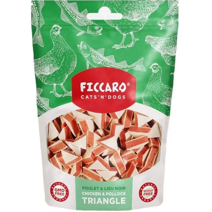 Ficcaro Hvalpegodbidder Og Gnaveben> Chicken & Pollock Triangle | 100g