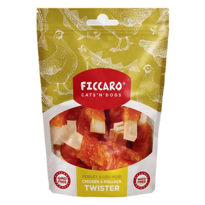 Ficcaro Hvalpegodbidder Og Gnaveben | Godbidder Og Gnaveben> Chicken & Pollock Twister | 100g