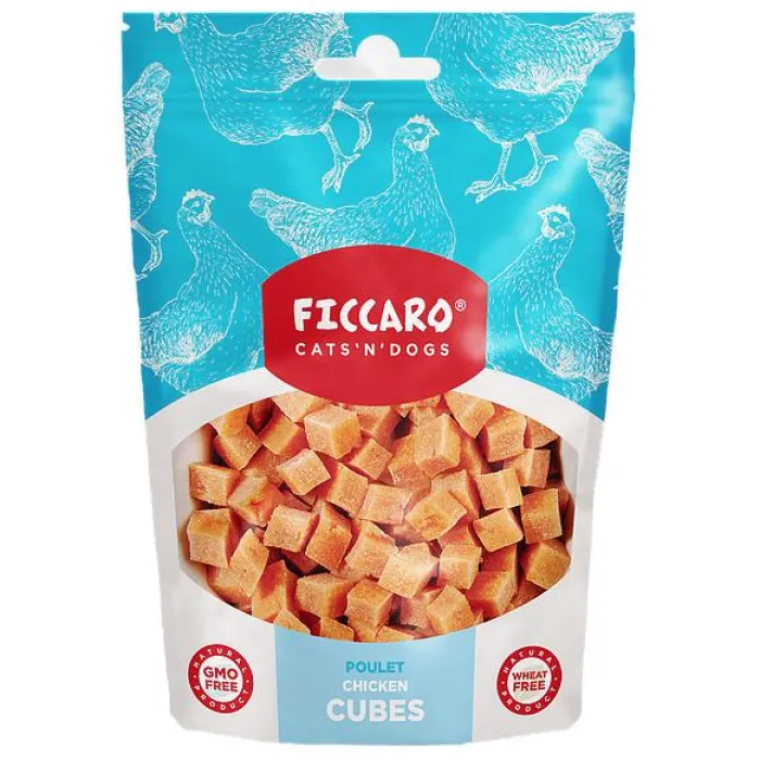 Ficcaro Hvalpegodbidder Og Gnaveben | Godbidder Og Gnaveben> Chicken Cubes | 100g