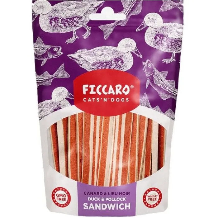 Ficcaro Hvalpegodbidder Og Gnaveben> Duck & Pollock Sandwich | 100g