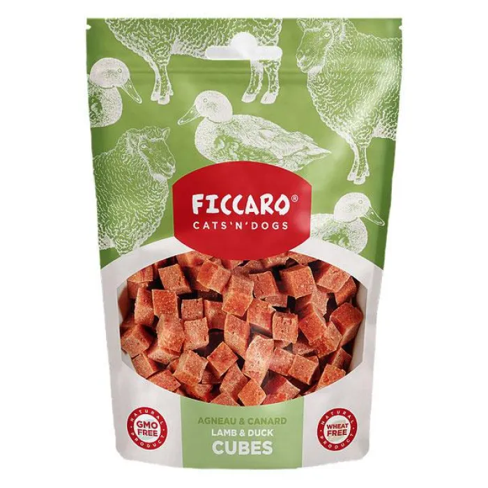 Ficcaro Hvalpegodbidder Og Gnaveben> Lamb & Duck Cubes | 100g