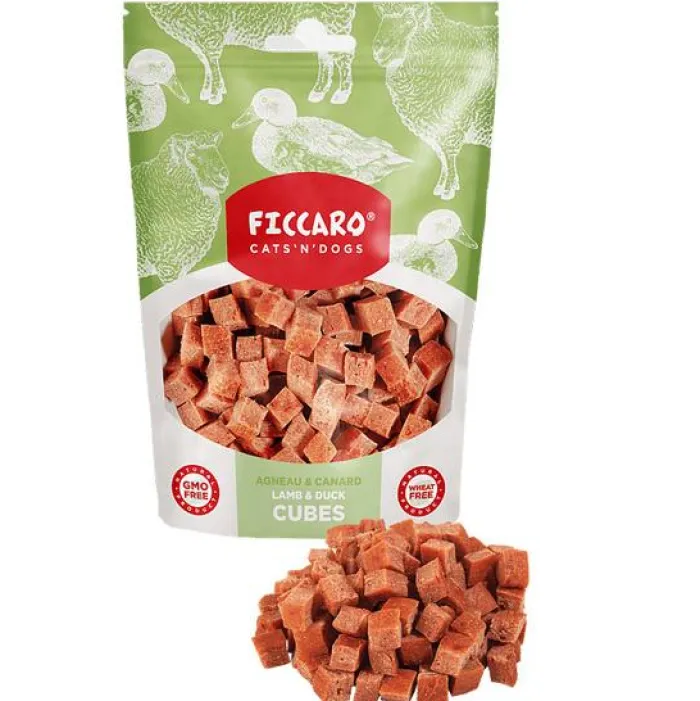 Ficcaro Hvalpegodbidder Og Gnaveben> Lamb & Duck Cubes | 100g