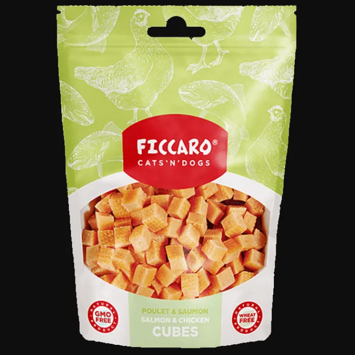 Ficcaro Hvalpegodbidder Og Gnaveben | Godbidder Og Gnaveben> Salmon & Chicken Cubes | 100g