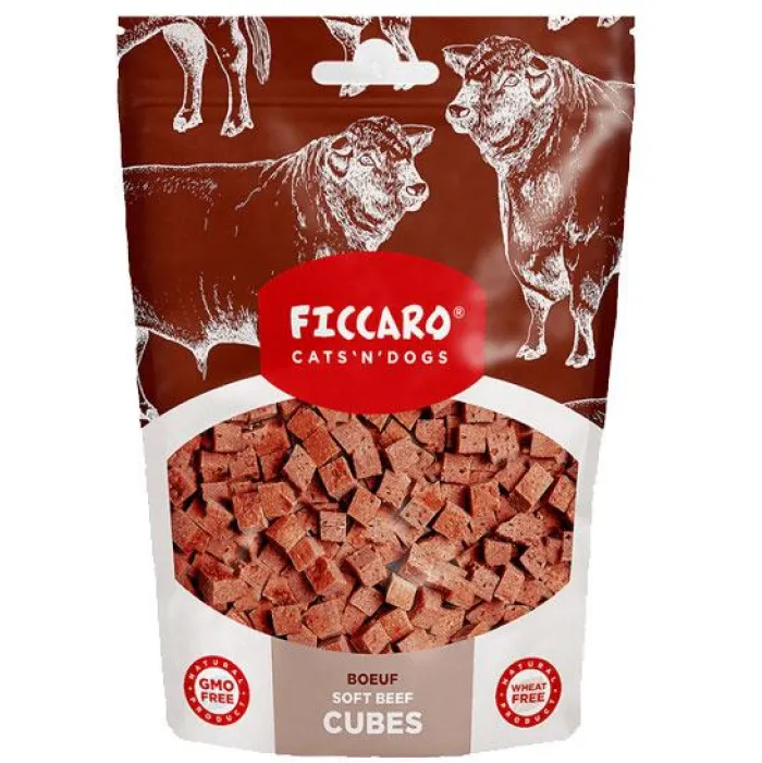 Ficcaro Hvalpegodbidder Og Gnaveben | Godbidder Og Gnaveben> Soft Beef Cubes | 100g