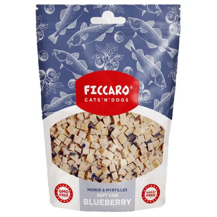 Ficcaro Hvalpegodbidder Og Gnaveben | Godbidder Og Gnaveben> Soft Cod Blueberry | 100g