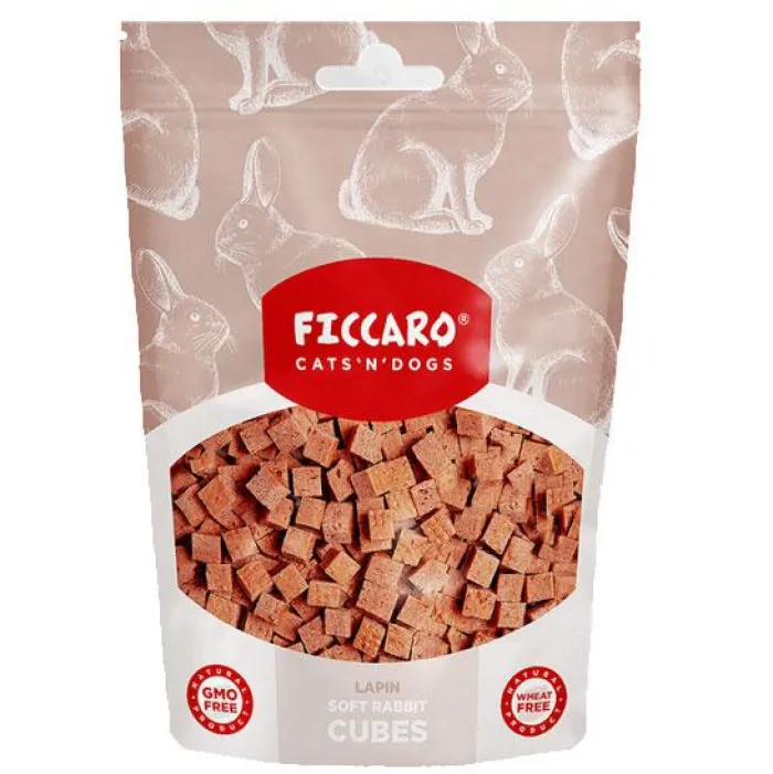 Ficcaro Hvalpegodbidder Og Gnaveben | Godbidder Og Gnaveben> Soft Rabbit Cubes 100g.