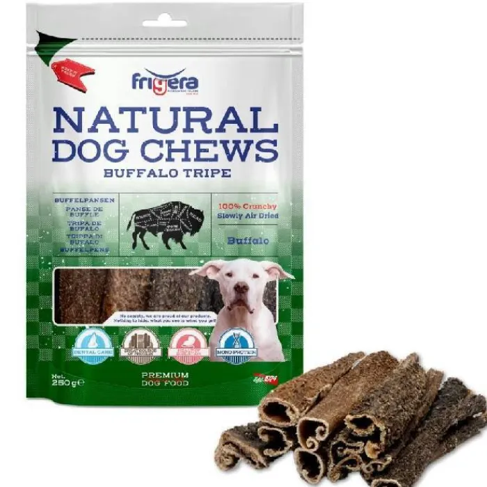 Frigera Godbidder Og Gnaveben> Natural Dog Chews Bøffelkallun | 250g