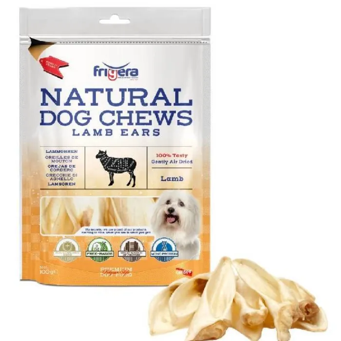 Frigera Godbidder Og Gnaveben> Natural Dog Chews Lammeører | 100g