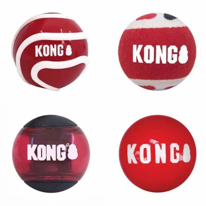 KONG Kong Hundelegetøj | Bolde> Signature Balls 4 Stk.