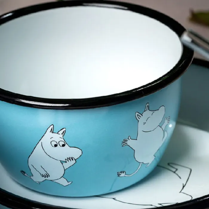 Moomin Madskål Og Vandskål>Mumitrolde Emaljeskål