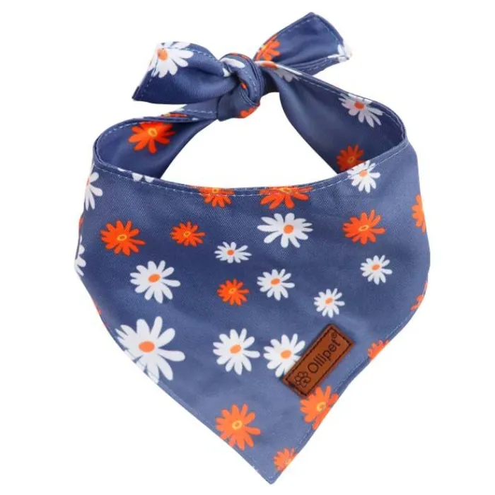 Ollipet Hundetøj | Ollipet City Lux> City Lux Bandana | Blue Marguerites | OUTLET