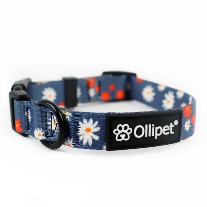 Ollipet Hundehalsbånd | Ollipet City Lux> City Lux Halsbånd | Blue Marguerites | OUTLET