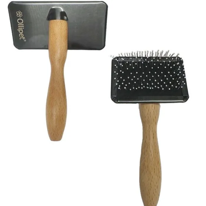 Ollipet Pelsplejeredskaber> Professional Slicker Brush | Med Dupper