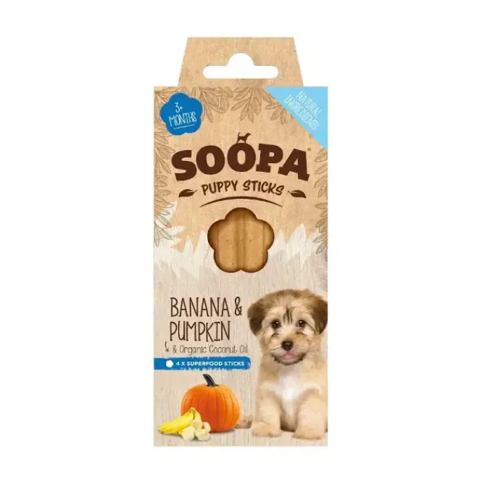 SOOPA Godbidder Og Gnaveben> Puppy Sticks Banan Og Græskar