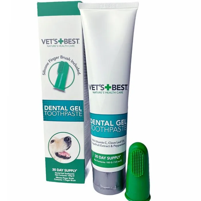 Vets Best Mund-, Øre- Og Øjenpleje>Vet's+Best Dental Gel | M. Tandbørste