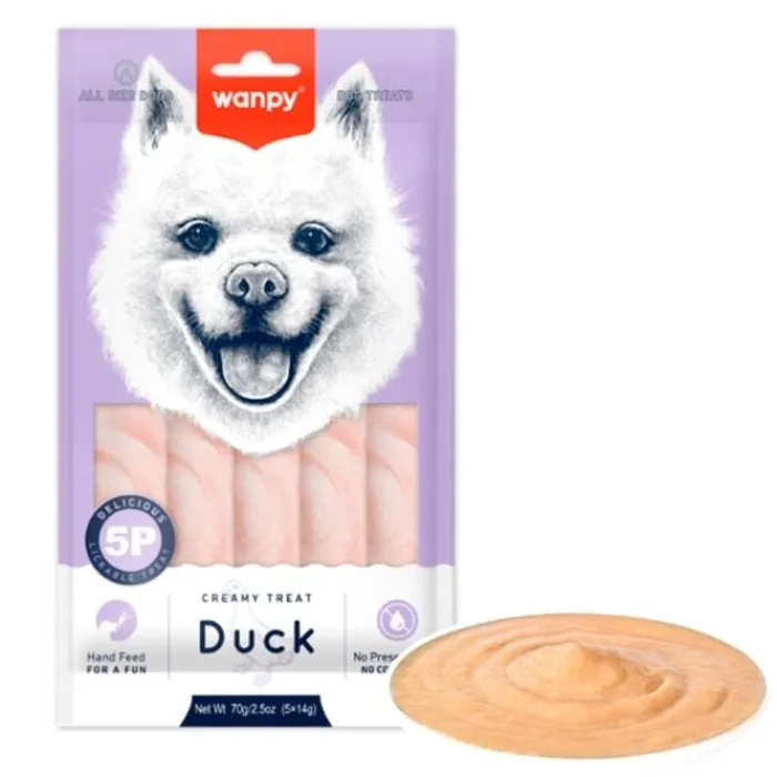 Wanpy Hundemad | Fodertilskud> Dog Creamy Lickable Duck | 70g