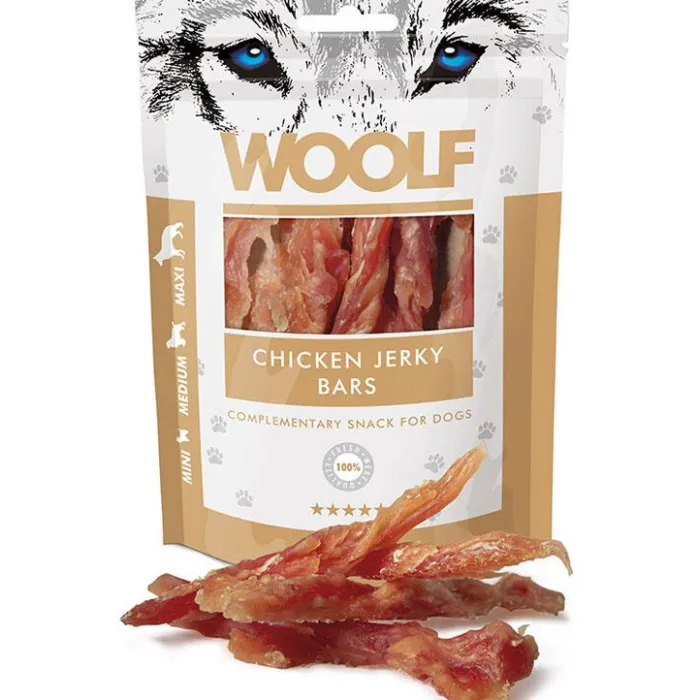 WOOLF Godbidder Og Gnaveben> Chicken Jerky Bars | 100g