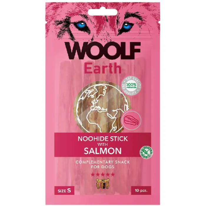 WOOLF Godbidder Og Gnaveben> Earth Noohide Sticks S, Laks | 90g