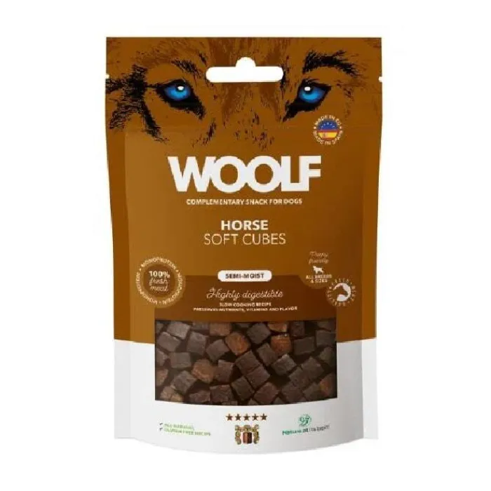 WOOLF Godbidder Og Gnaveben> Semi Moist Godbidder, Hest | 100g