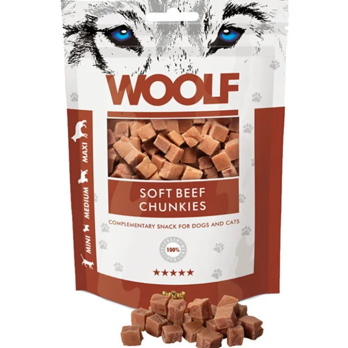 WOOLF Godbidder Og Gnaveben> Soft Beef Chunkies | 100g